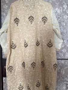 Elegant Printed Kurta with Embellished Neckline