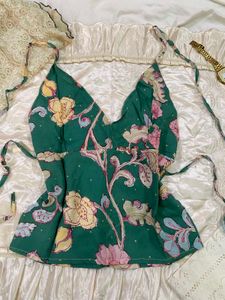 y2k Floral Halter Neck Top