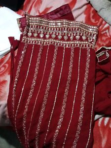 Maroon Embroidered Anarkali Suit