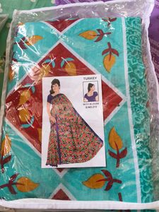 Beautiful Printed Saree with Blouse