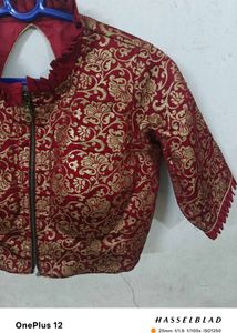Red &amp; Gold Brocade Blouse