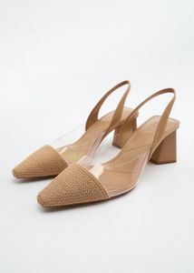 Zara Beige Block Heel