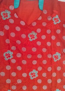 Red Polka Dot Embroidered Dress