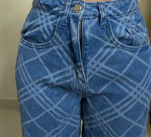 Blue Jeans with Unique Pattern