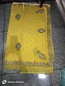 Vibrant Yellow Embellished Saree special offer 🎉