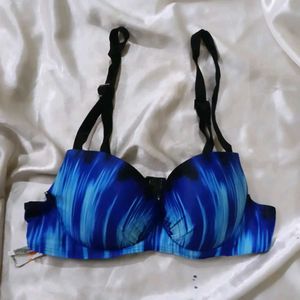 Blue Abstract Print Bikini Set