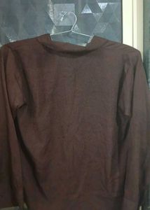 Classic Brown Button-Up Shirt with free gift