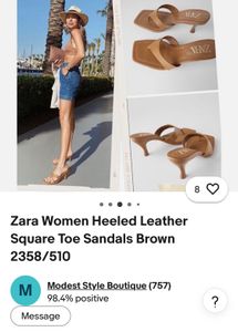 Zara Square Toe Heeled Sandals