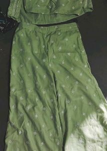 Green Embroidered 3 piece set