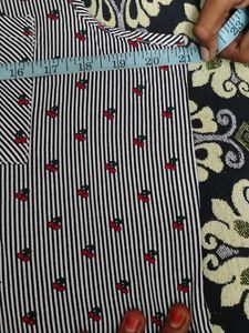 Striped floral print button-up shirt