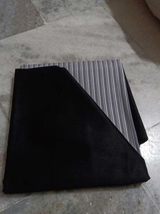 Black &amp; Grey Striped Dress Material