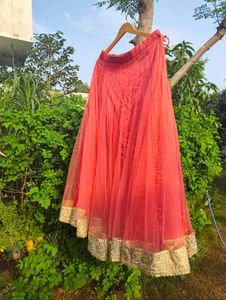 Beautiful Salmon Pink Net Skirt