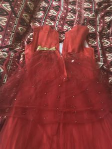 Stunning Red Embellished Frock