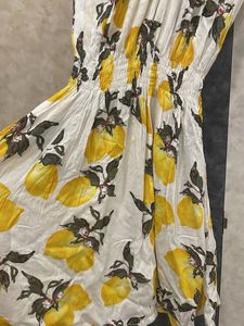 Lemon Print Midi Dress