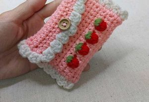 Handmade Crochet Strawberry Pouch