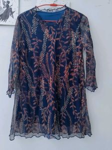 Elegant Blue &amp; Brown Kurta Set