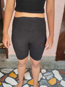 SHEIN  High-Waist Black Cycling Shorts - Size L