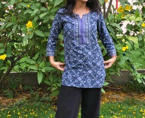 Stylish Blue Printed Kurta