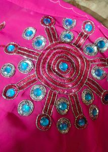 Vibrant Pink Embroidered Saree