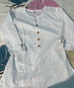 Classic White Cotton Kurta