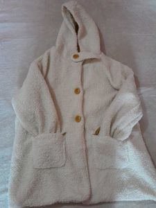 Cozy Cream Hooded Fleece Coat
