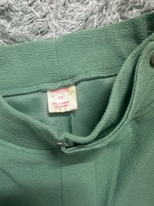 Green Wide Leg Cropped Pants