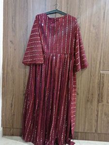 Sparkling Maroon Ethnic Gown