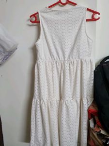 White Sleeveless Tiered Dress