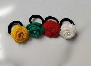 Crochet Flower Hair Clips - Set of Four