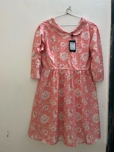 zink London pink floral knee length midi