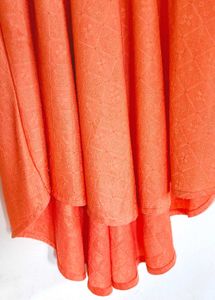 Uniquely Designed Orange Up-down Cut Dress!