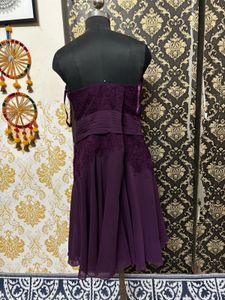 Purple Strapless Party Dress