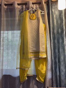 Yellow Kurti Three Piece Set