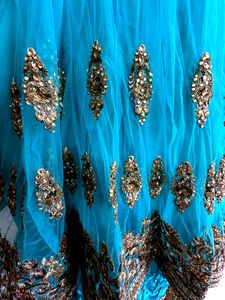 Elegant Teal Embroidered Anarkali Dress