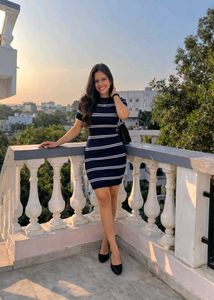 Striped Bodycon Knit Dress