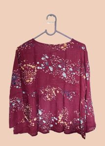 Maroon Floral Printed top