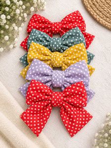 Polka Dot Bow Hair Clips Set