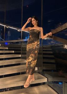 Artistic Print Maxi Dress