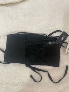 Black Sleeveless Crop Top