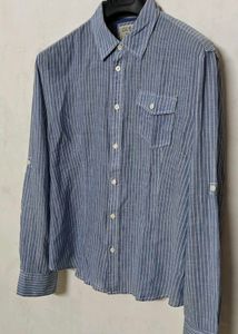 Guess Vintage Blue Striped Button-Up Shirt