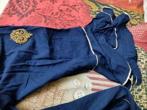Party wear Blue Kurta With Golden Worked Butis