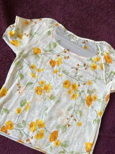 Sheer Floral Print Top