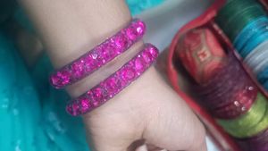 Stunning Pink Rhinestone Bangles