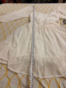 Chic White Puff Sleeve Dress