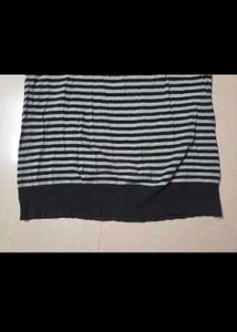Striped Long Sleeve Top with Lace Neckline