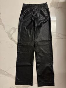 Bershka Black Faux Leather Pants
