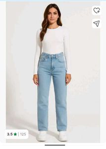 Light Wash Straight Leg Jeans