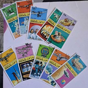 Vintage OMAN Space Exploration Stamps CTO