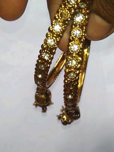 Vintage Oxidized Metal Bangles with Tassels