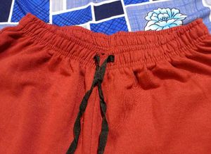 Rust Red Cotton Joggers – Unisex | Lightly Used